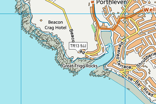 TR13 9JJ map - OS VectorMap District (Ordnance Survey)