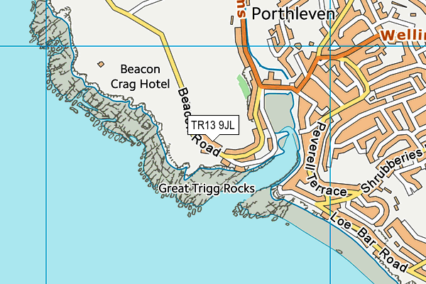 TR13 9JL map - OS VectorMap District (Ordnance Survey)