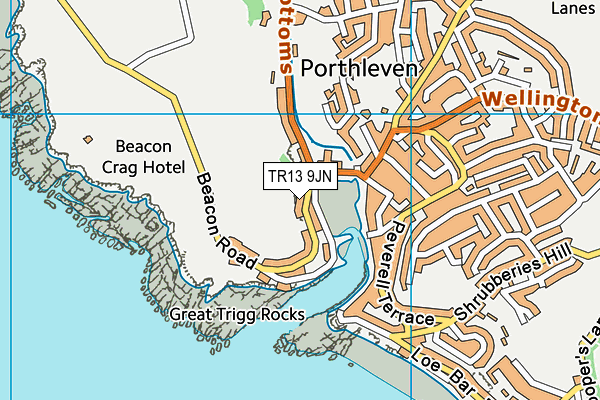 TR13 9JN map - OS VectorMap District (Ordnance Survey)