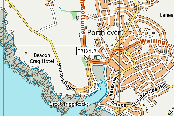 TR13 9JR map - OS VectorMap District (Ordnance Survey)