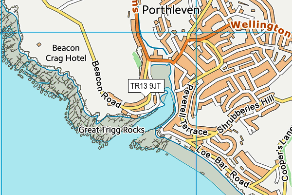 TR13 9JT map - OS VectorMap District (Ordnance Survey)