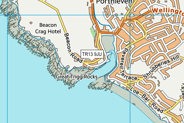 TR13 9JU map - OS VectorMap District (Ordnance Survey)