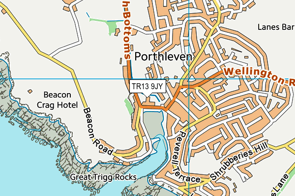 TR13 9JY map - OS VectorMap District (Ordnance Survey)