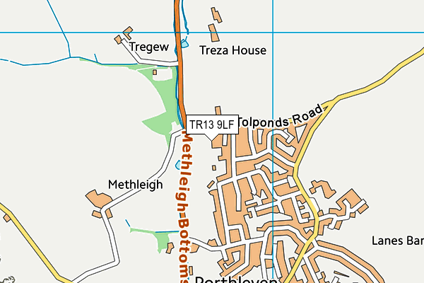 TR13 9LF map - OS VectorMap District (Ordnance Survey)
