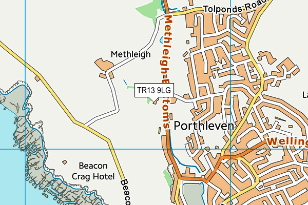 Porthleven Cricket Club map (TR13 9LG) - OS VectorMap District (Ordnance Survey)