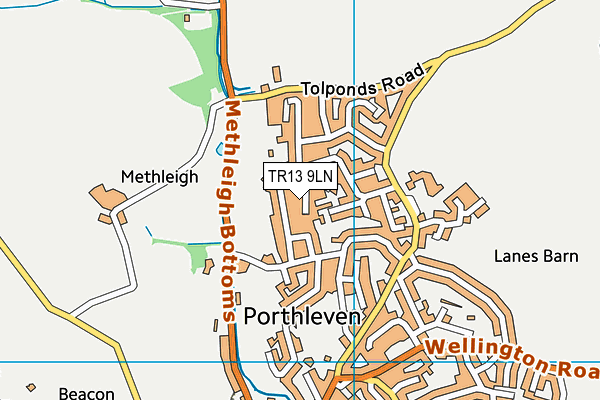 TR13 9LN map - OS VectorMap District (Ordnance Survey)