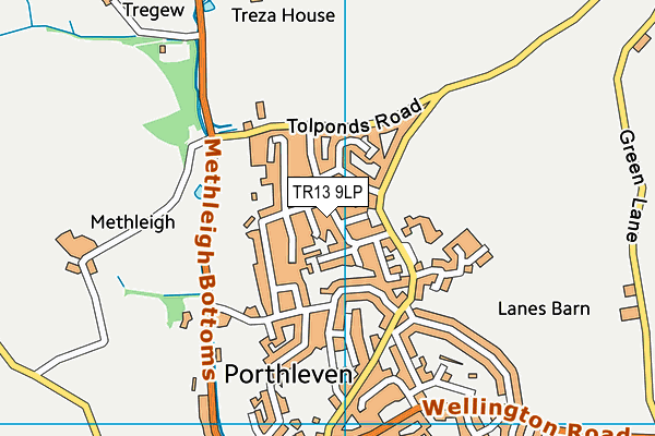 TR13 9LP map - OS VectorMap District (Ordnance Survey)