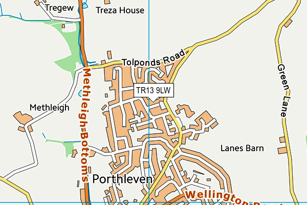 TR13 9LW map - OS VectorMap District (Ordnance Survey)