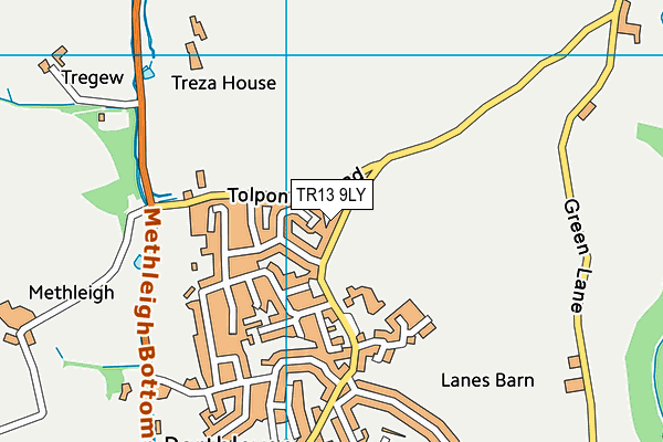 TR13 9LY map - OS VectorMap District (Ordnance Survey)