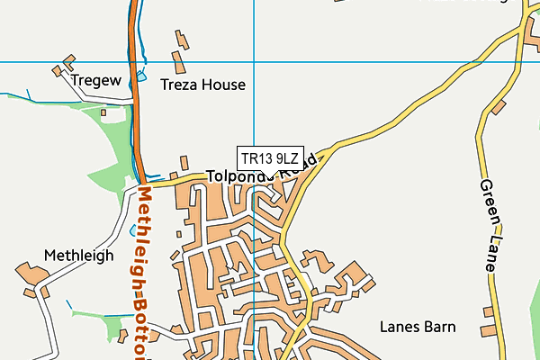 TR13 9LZ map - OS VectorMap District (Ordnance Survey)