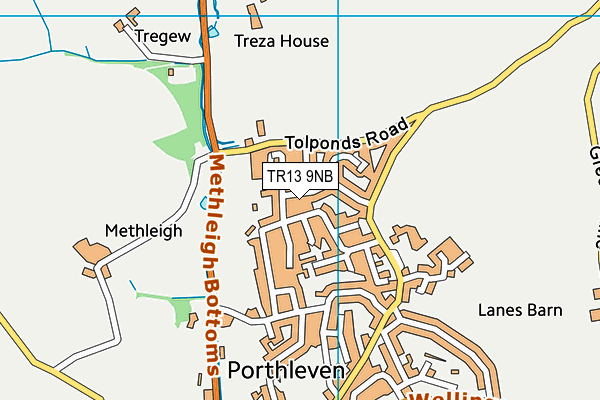 TR13 9NB map - OS VectorMap District (Ordnance Survey)