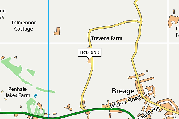 TR13 9ND map - OS VectorMap District (Ordnance Survey)