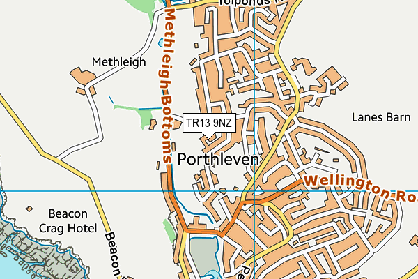 TR13 9NZ map - OS VectorMap District (Ordnance Survey)