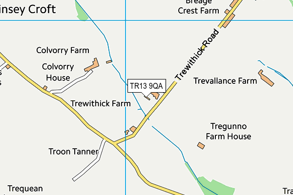 TR13 9QA map - OS VectorMap District (Ordnance Survey)