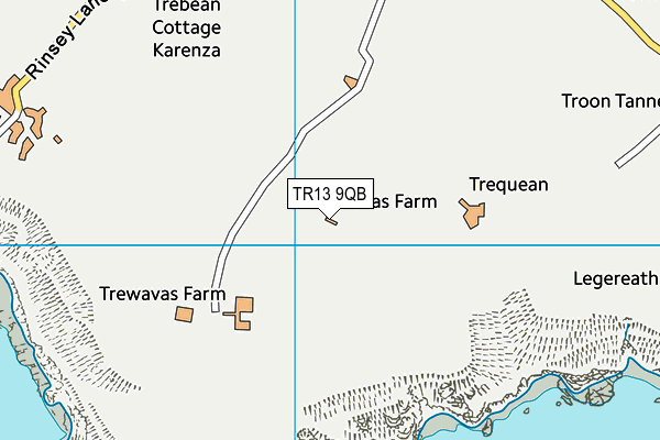 TR13 9QB map - OS VectorMap District (Ordnance Survey)