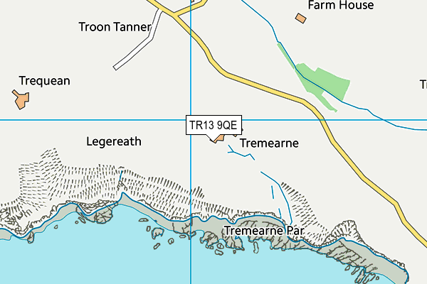 TR13 9QE map - OS VectorMap District (Ordnance Survey)