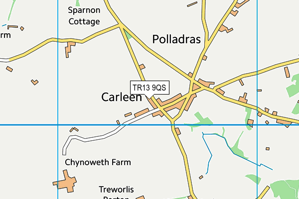 TR13 9QS map - OS VectorMap District (Ordnance Survey)