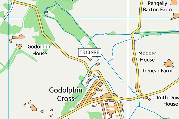 TR13 9RE map - OS VectorMap District (Ordnance Survey)