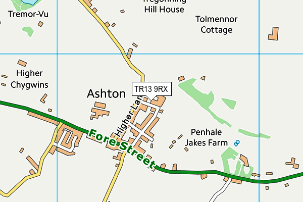 TR13 9RX map - OS VectorMap District (Ordnance Survey)