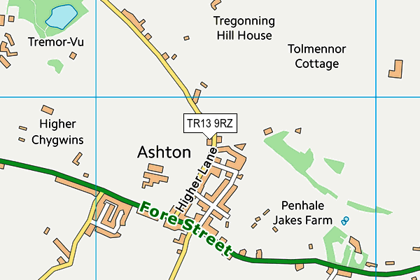 TR13 9RZ map - OS VectorMap District (Ordnance Survey)