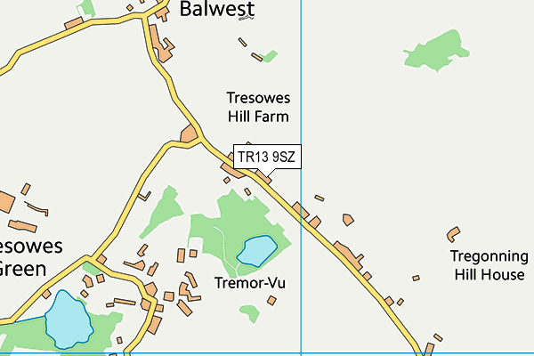 TR13 9SZ map - OS VectorMap District (Ordnance Survey)