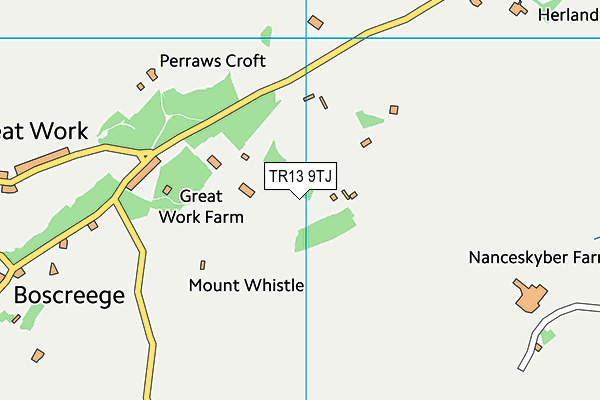 TR13 9TJ map - OS VectorMap District (Ordnance Survey)