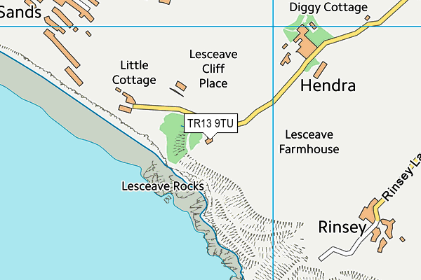 TR13 9TU map - OS VectorMap District (Ordnance Survey)