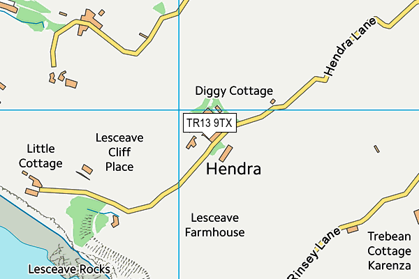 TR13 9TX map - OS VectorMap District (Ordnance Survey)
