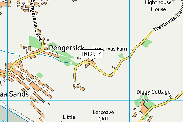 TR13 9TY map - OS VectorMap District (Ordnance Survey)