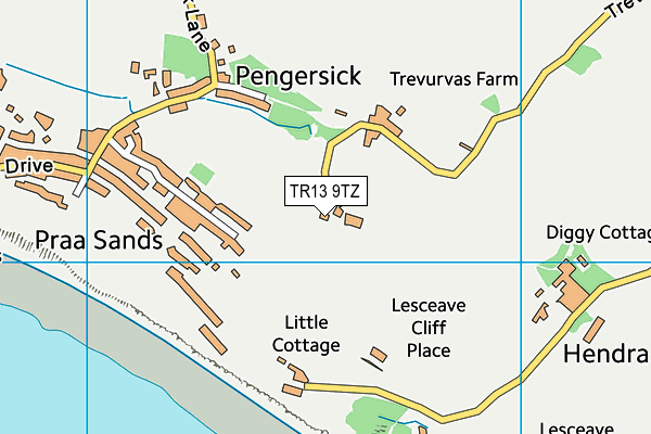 TR13 9TZ map - OS VectorMap District (Ordnance Survey)