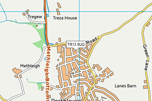 TR13 9UQ map - OS VectorMap District (Ordnance Survey)