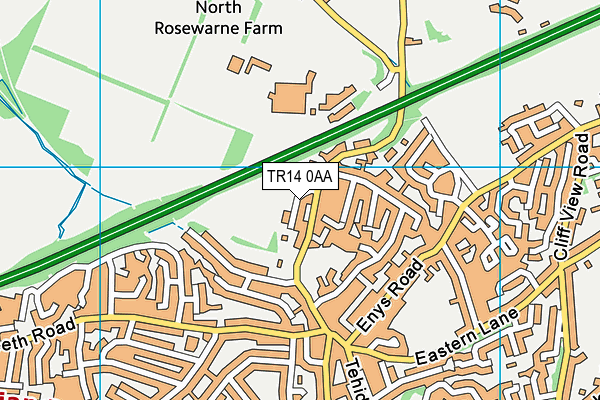 TR14 0AA map - OS VectorMap District (Ordnance Survey)