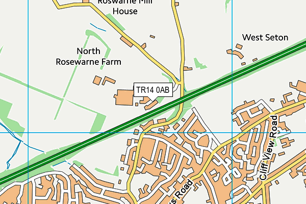 TR14 0AB map - OS VectorMap District (Ordnance Survey)