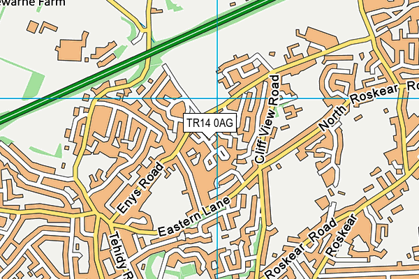 TR14 0AG map - OS VectorMap District (Ordnance Survey)