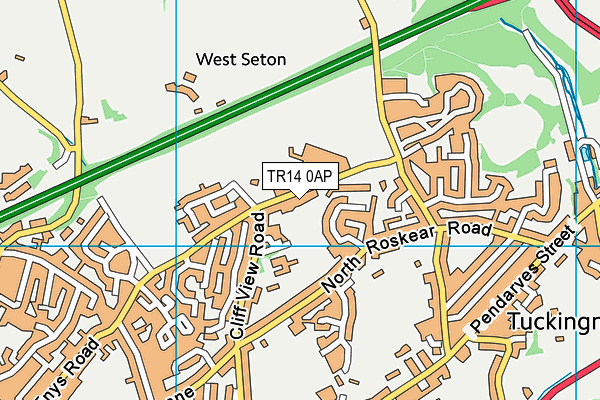 TR14 0AP map - OS VectorMap District (Ordnance Survey)