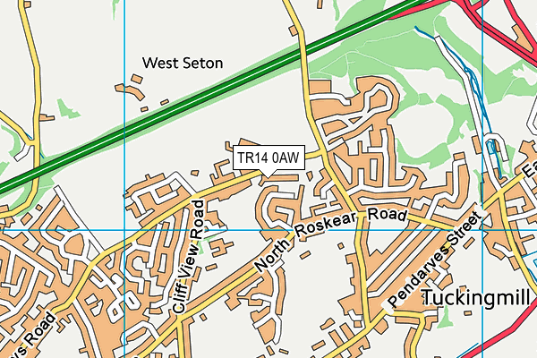 TR14 0AW map - OS VectorMap District (Ordnance Survey)