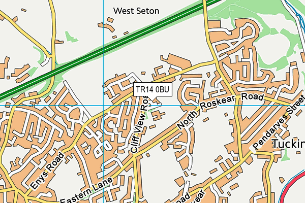 TR14 0BU map - OS VectorMap District (Ordnance Survey)