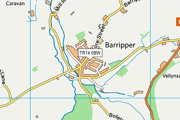 TR14 0BW map - OS VectorMap District (Ordnance Survey)