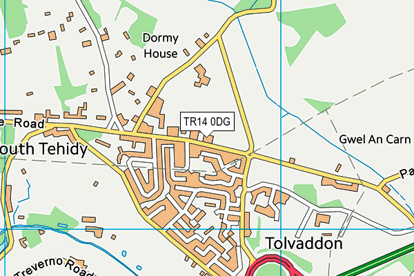 TR14 0DG map - OS VectorMap District (Ordnance Survey)