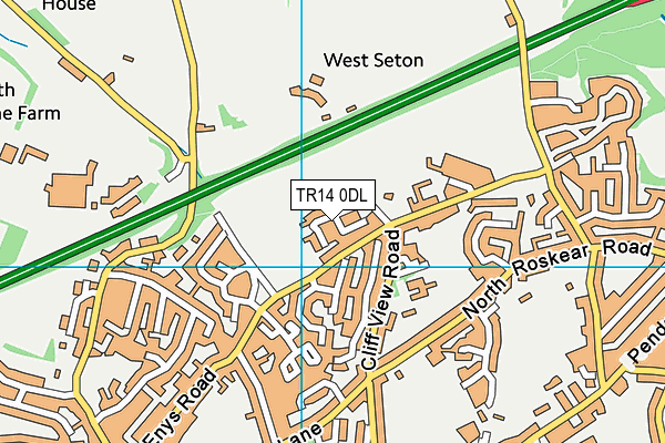 TR14 0DL map - OS VectorMap District (Ordnance Survey)