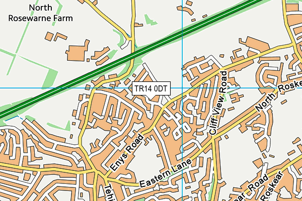 TR14 0DT map - OS VectorMap District (Ordnance Survey)