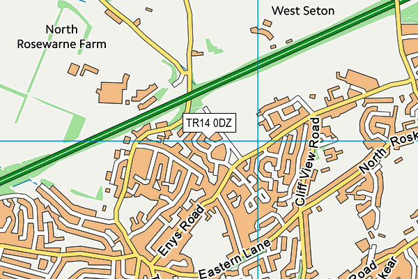 TR14 0DZ map - OS VectorMap District (Ordnance Survey)