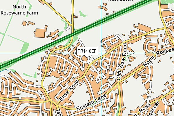 TR14 0EF map - OS VectorMap District (Ordnance Survey)