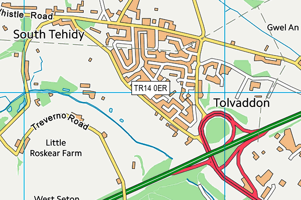TR14 0ER map - OS VectorMap District (Ordnance Survey)