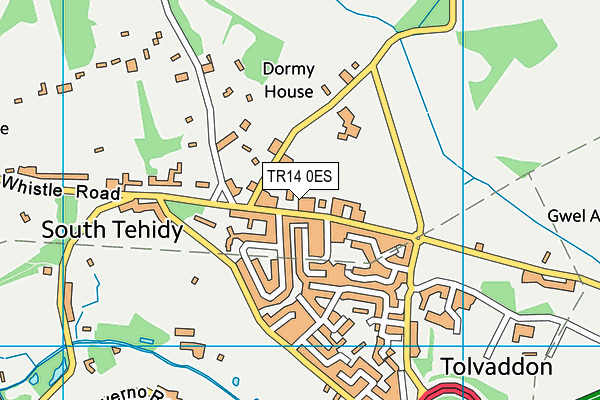 TR14 0ES map - OS VectorMap District (Ordnance Survey)