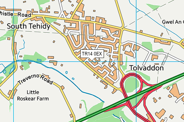 TR14 0EX map - OS VectorMap District (Ordnance Survey)
