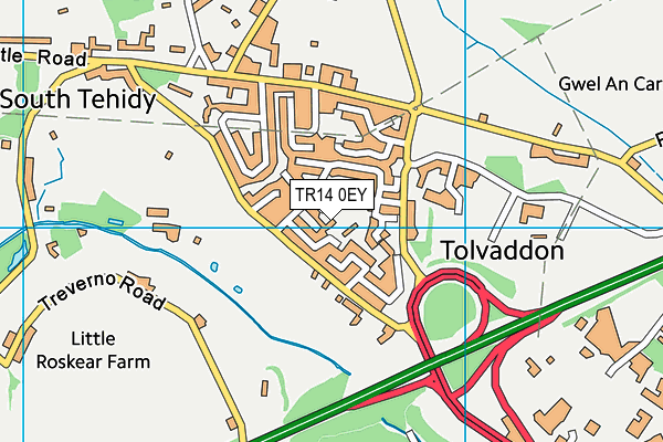TR14 0EY map - OS VectorMap District (Ordnance Survey)