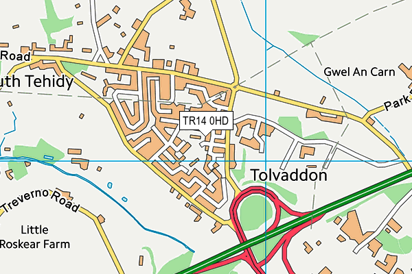 TR14 0HD map - OS VectorMap District (Ordnance Survey)