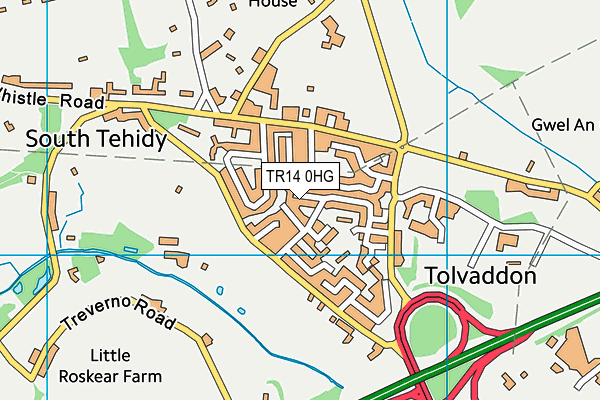 TR14 0HG map - OS VectorMap District (Ordnance Survey)