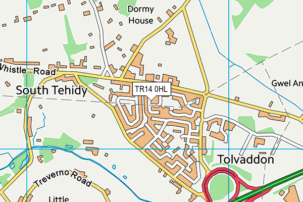 TR14 0HL map - OS VectorMap District (Ordnance Survey)